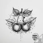 Tattoo sketch rockabilly cherry – tattoo sketch (№1756389363_0, 28.08.2025 13:56) — tattoovalue.net