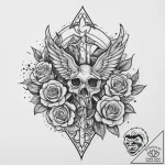 Tattoo sketch cross and dove, tattoo drawing… – tattoo sketch (№1756390155_0, 28.08.2025 14:09) — tattoovalue.net