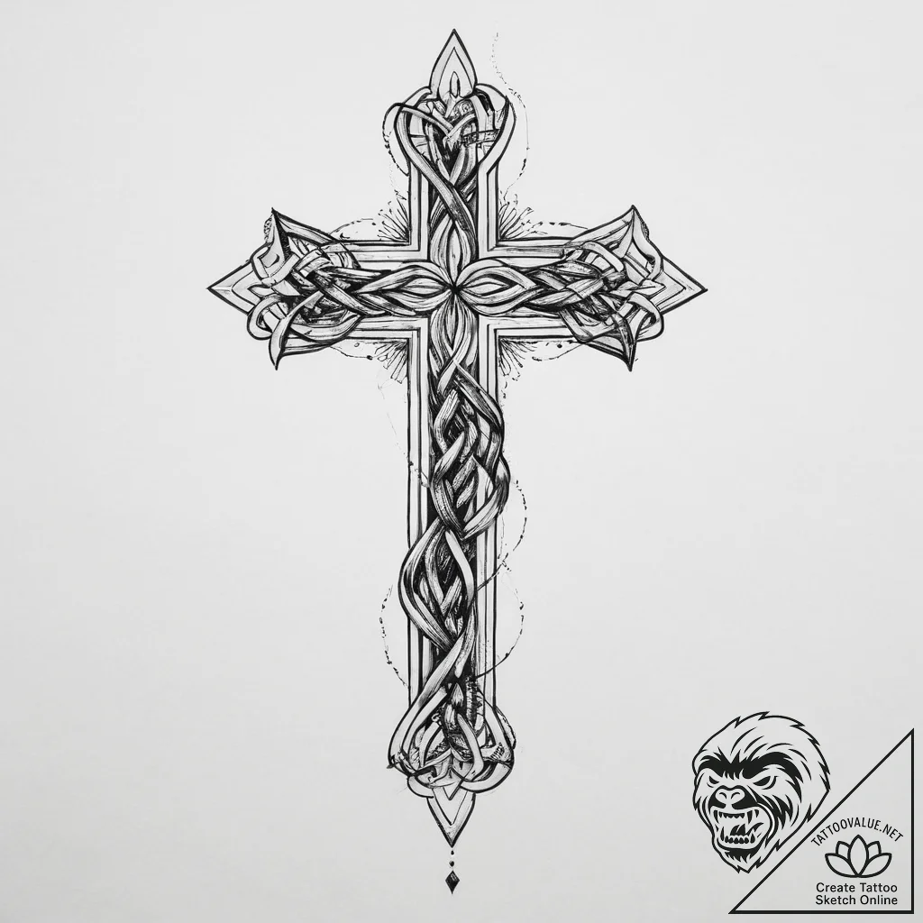Tattoo sketch braid, tattoo sketch design, bl... - tattoo sketch (№1756390550_0, 28.08.2025 14:15) — tattoovalue.net