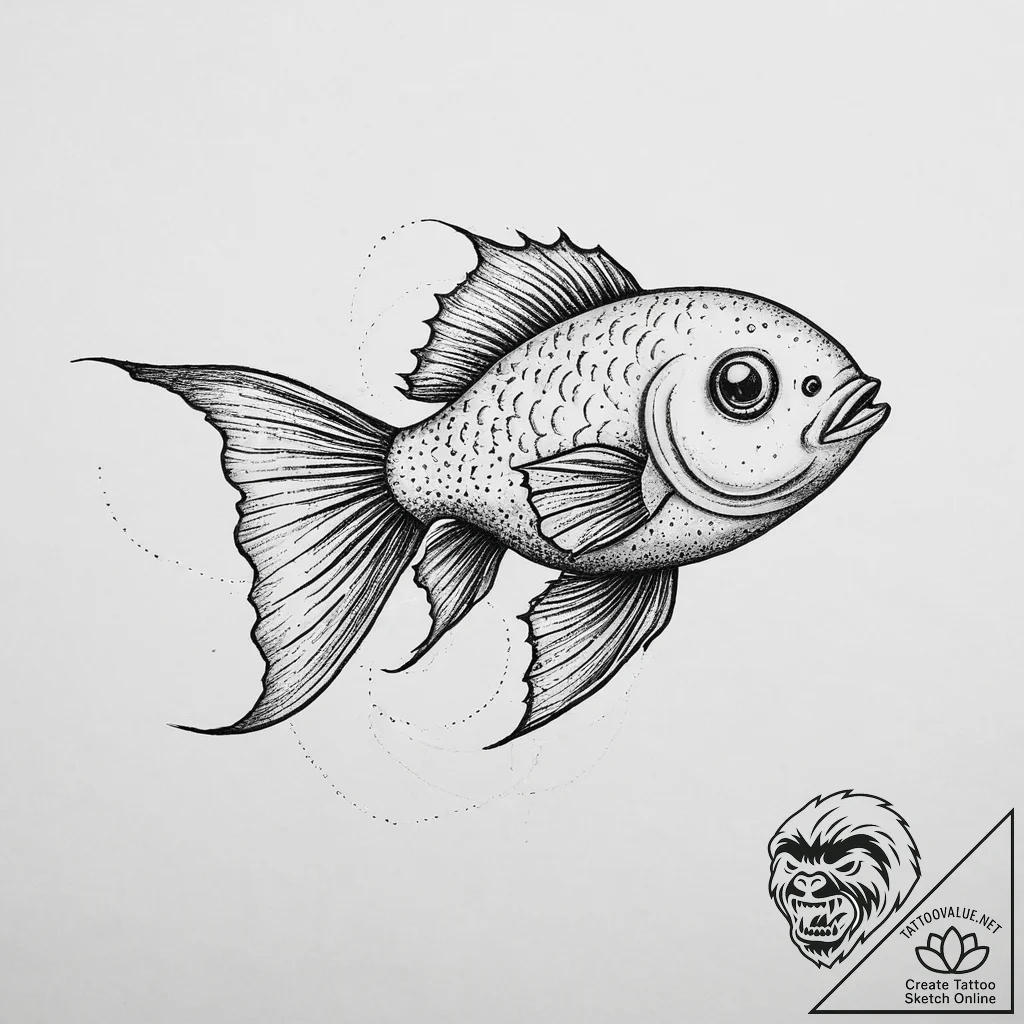 Tattoo sketch guppy, tattoo sketch design, on... - tattoo sketch (№1756391146_0, 28.08.2025 14:25) — tattoovalue.net