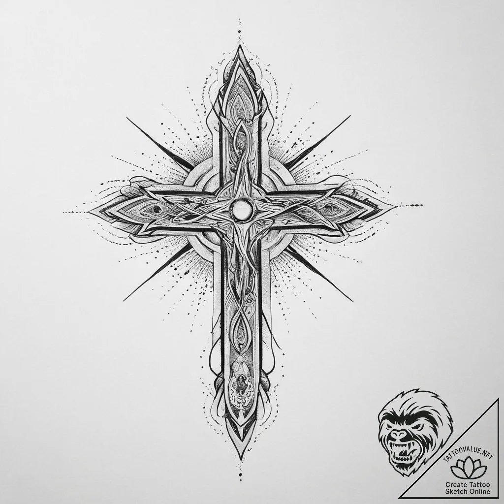 Tattoo sketch cosmic self, concept art for ta... - tattoo sketch (№1756391747_0, 28.08.2025 14:35) — tattoovalue.net