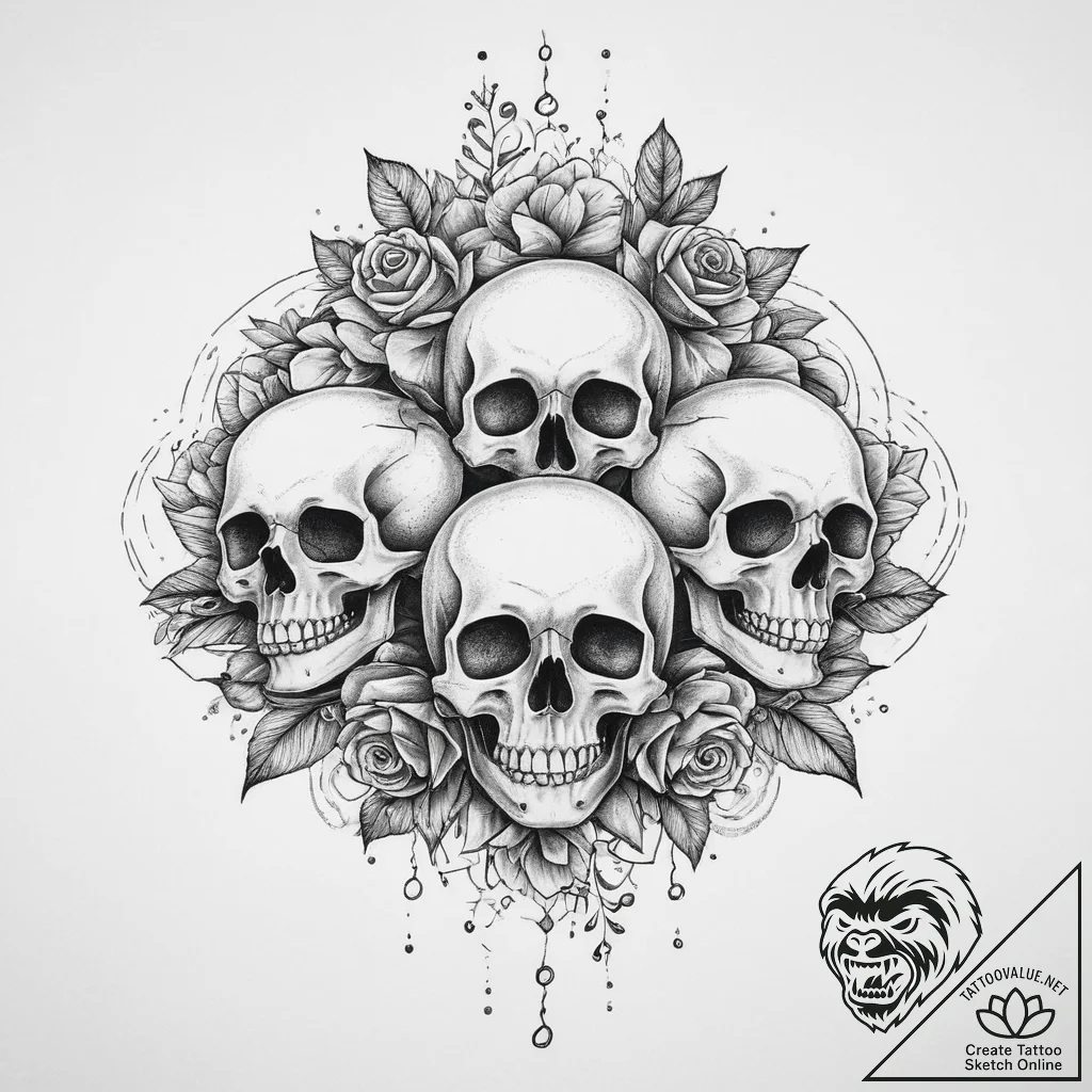 Tattoo sketch nature, tattoo line art, chican... - tattoo sketch (№1756392774_0, 28.08.2025 14:52) — tattoovalue.net