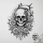 Tattoo sketch soldier with a dolphin, artisti… – tattoo sketch (№1756393767_0, 28.08.2025 15:09) — tattoovalue.net