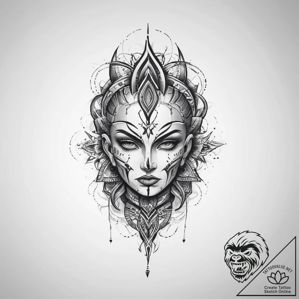 Tattoo sketch divine power, concept art for t... - tattoo sketch (№1756394171_0, 28.08.2025 15:16) — tattoovalue.net