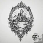 Tattoo sketch ancient ruins, tattoo sketch de… – tattoo sketch (№1756394377_0, 28.08.2025 15:19) — tattoovalue.net
