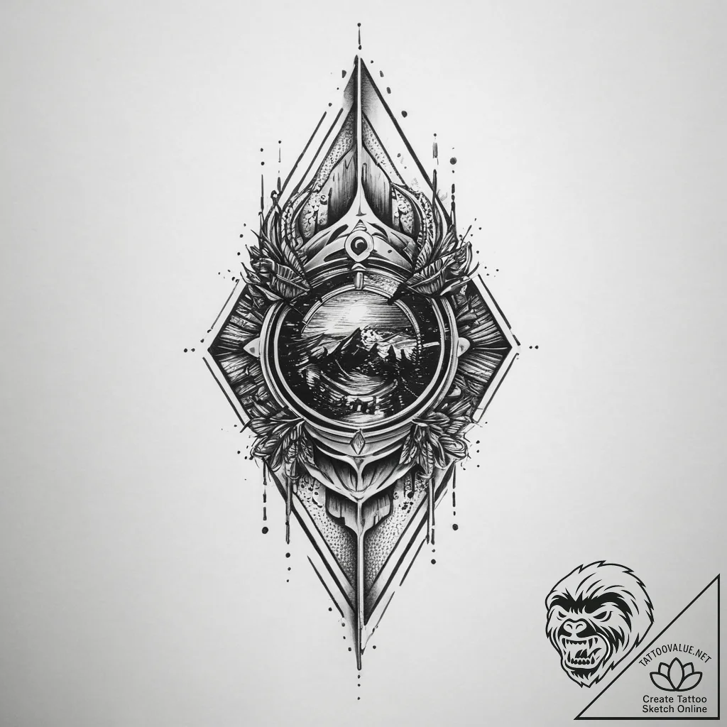 Tattoo sketch road, ink illustration for tatt... - tattoo sketch (№1756394576_0, 28.08.2025 15:22) — tattoovalue.net