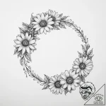 Tattoo sketch daisy chain – tattoo sketch (№1756396378_0, 28.08.2025 15:52) — tattoovalue.net