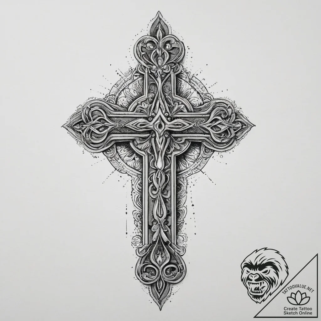 Tattoo sketch scissors with a thread, tattoo... - tattoo sketch (№1756397777_0, 28.08.2025 16:16) — tattoovalue.net