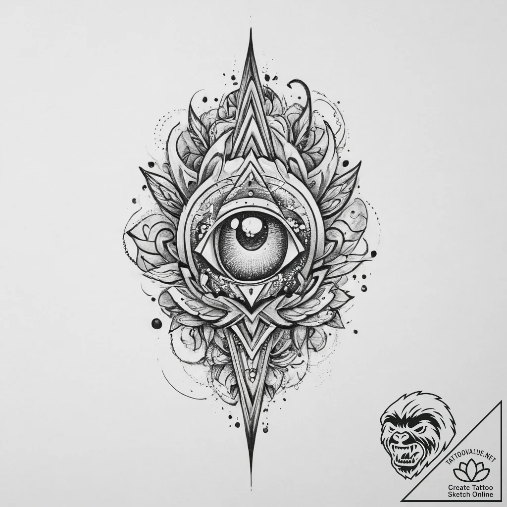 Tattoo sketch fake, ink illustration for tatt... - tattoo sketch (№1756397975_0, 28.08.2025 16:19) — tattoovalue.net