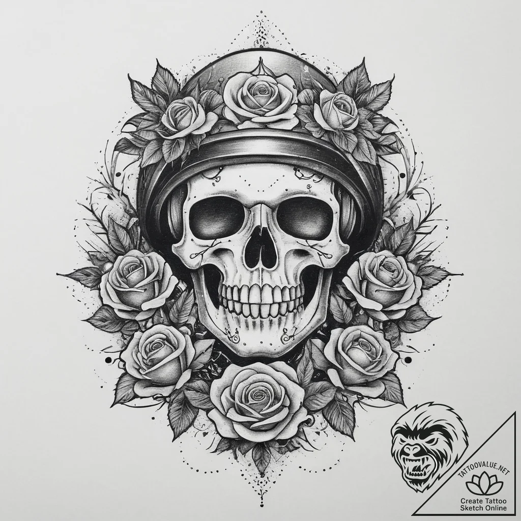 Tattoo sketch soldier with a brush, ink illus... - tattoo sketch (№1756399594_0, 28.08.2025 16:46) — tattoovalue.net