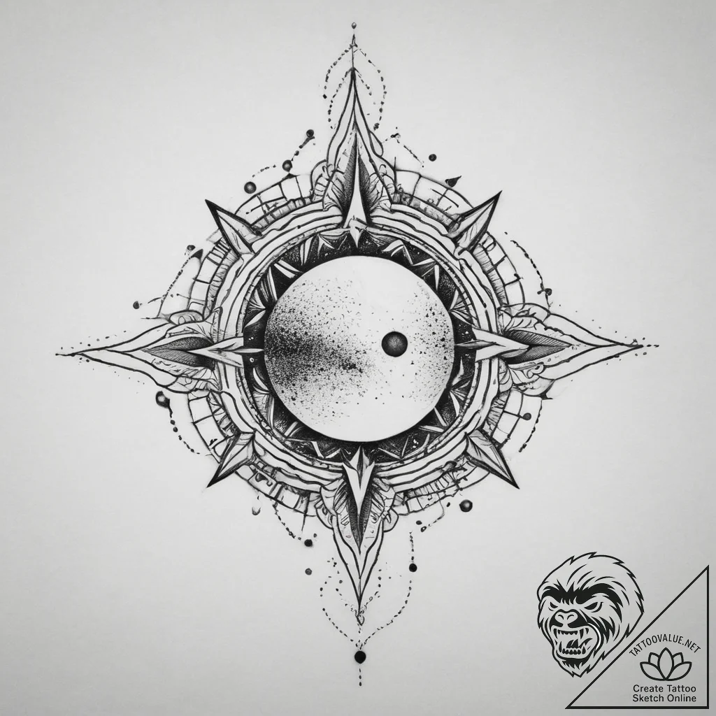 Tattoo sketch cosmic past, tattoo line art, r... - tattoo sketch (№1756400002_0, 28.08.2025 16:53) — tattoovalue.net