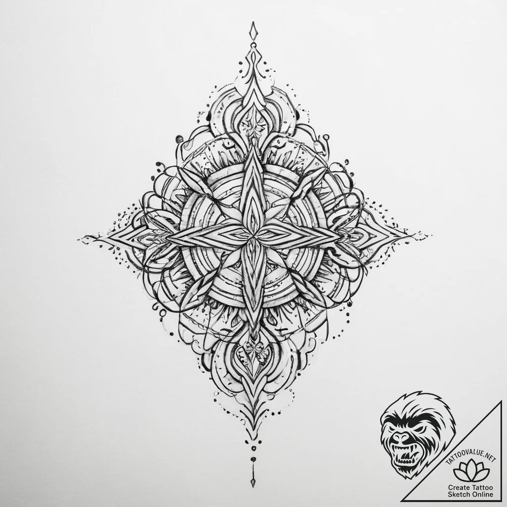 Tattoo sketch blessed representation - tattoo sketch (№1756400400_0, 28.08.2025 17:00) — tattoovalue.net