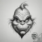 Tattoo sketch the grinch with a claw, tattoo… – tattoo sketch (№1756401207_0, 28.08.2025 17:13) — tattoovalue.net