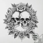 Tattoo sketch kostroma with a wreath, artisti… – tattoo sketch (№1756403608_0, 28.08.2025 17:53) — tattoovalue.net