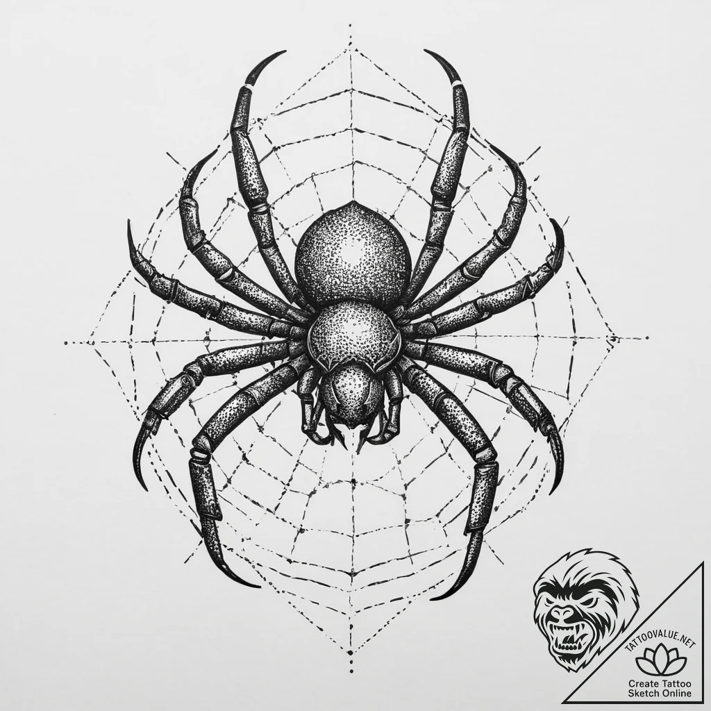 Tattoo sketch hands with a spider, artistic t... - tattoo sketch (№1756404614_0, 28.08.2025 18:10) — tattoovalue.net