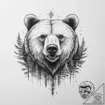 Tattoo sketch узор в виде медведя в лесу – tattoo sketch (№1756405622_0, 28.08.2025 18:27) — tattoovalue.net