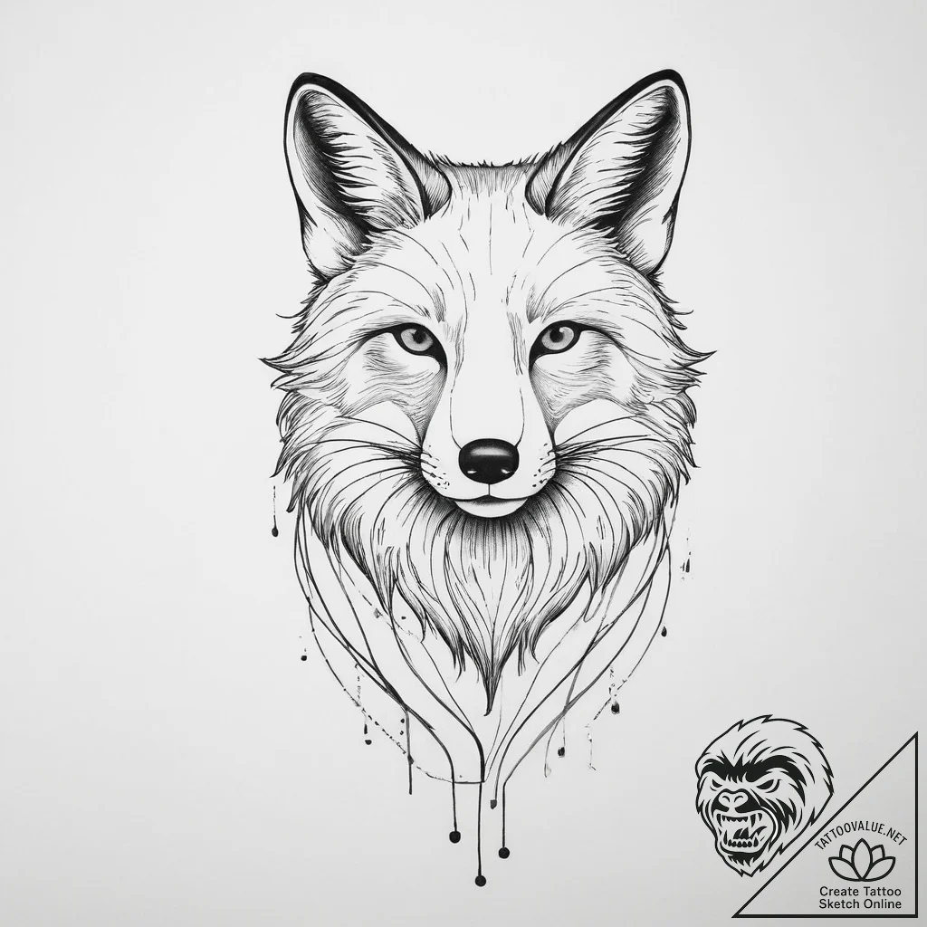 Tattoo sketch fox tattoo, concept art for tat... - tattoo sketch (№1756407018_0, 28.08.2025 18:50) — tattoovalue.net