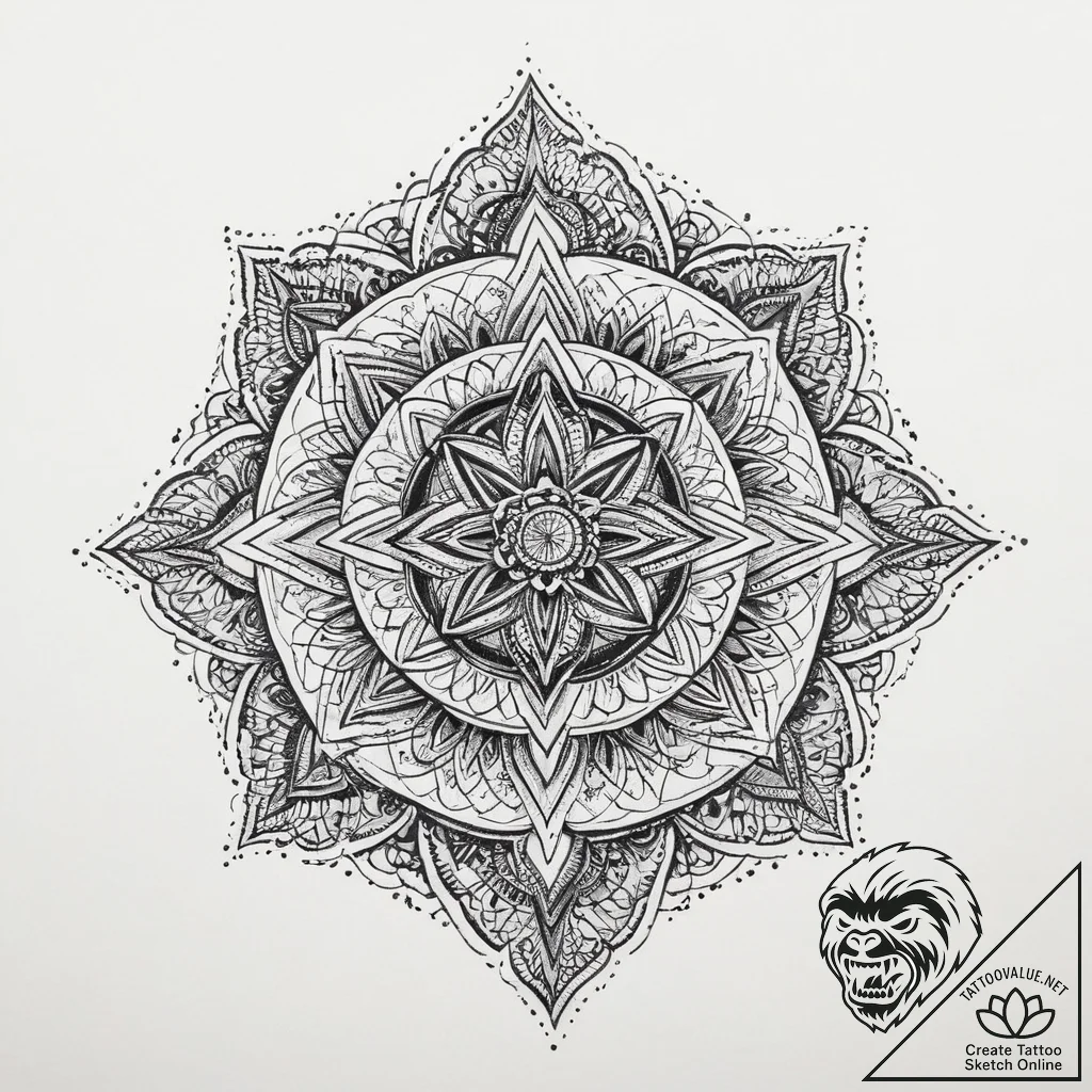 Tattoo sketch divine existence, tattoo sketch... - tattoo sketch (№1756407421_0, 28.08.2025 18:57) — tattoovalue.net