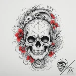Tattoo sketch skull with smoke, tattoo drawin… – tattoo sketch (№1756407821_0, 28.08.2025 19:03) — tattoovalue.net