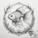Tattoo sketch puns a goldfish that says “i’m… – tattoo sketch (№1756408416_0, 28.08.2025 19:13) — tattoovalue.net