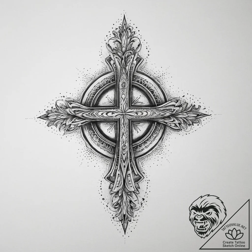 Tattoo sketch cosmic presence, artistic tatto... - tattoo sketch (№1756409622_0, 28.08.2025 19:33) — tattoovalue.net