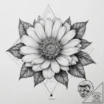 Tattoo sketch calendula, tattoo line art, on… – tattoo sketch (№1756411422_0, 28.08.2025 20:03) — tattoovalue.net