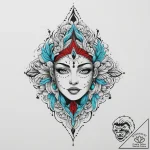 Tattoo sketch turquoise, ink illustration for… – tattoo sketch (№1756411823_0, 28.08.2025 20:10) — tattoovalue.net