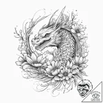 Tattoo sketch daisy with a bee, tattoo line a… – tattoo sketch (№1756412421_0, 28.08.2025 20:20) — tattoovalue.net