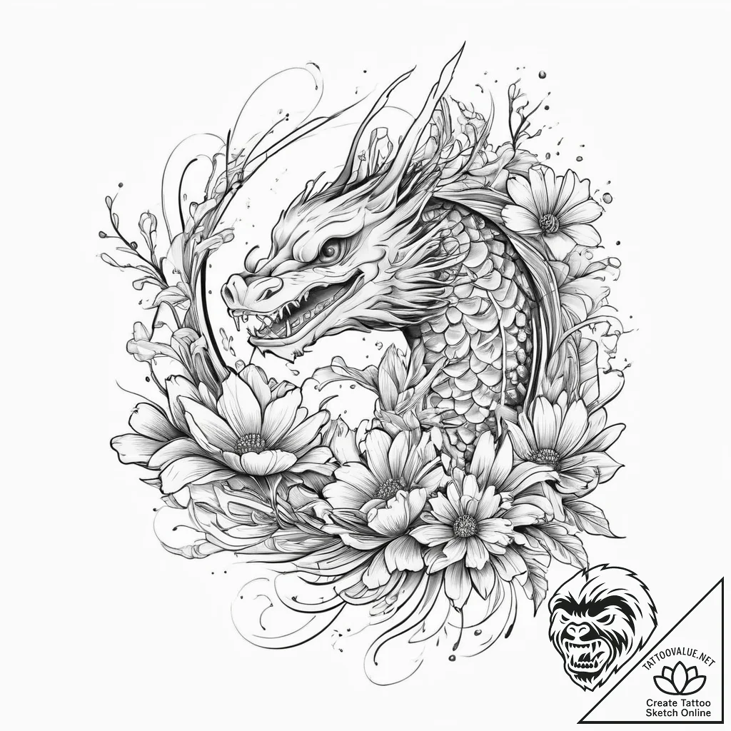 Tattoo sketch daisy with a bee, tattoo line a... - tattoo sketch (№1756412421_0, 28.08.2025 20:20) — tattoovalue.net