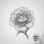 Tattoo sketch carnation flower – tattoo sketch (№1756414810_0, 28.08.2025 21:00) — tattoovalue.net