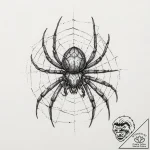 Tattoo sketch orb-weaver spider, ink illustra… – tattoo sketch (№1756415008_0, 28.08.2025 21:03) — tattoovalue.net