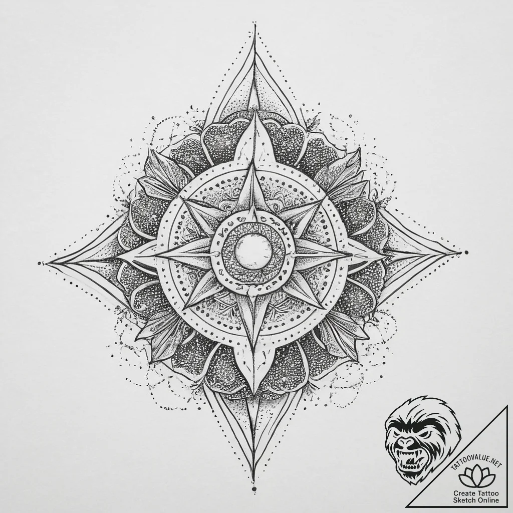 Tattoo sketch cosmic representation, concept... - tattoo sketch (№1756415208_0, 28.08.2025 21:06) — tattoovalue.net