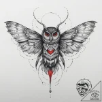 Tattoo sketch owlfly, tattoo flash sheet desi… – tattoo sketch (№1756415803_0, 28.08.2025 21:16) — tattoovalue.net