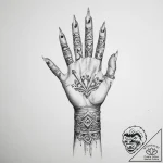 Tattoo sketch hands with a rebel – tattoo sketch (№1756417598_0, 28.08.2025 21:46) — tattoovalue.net