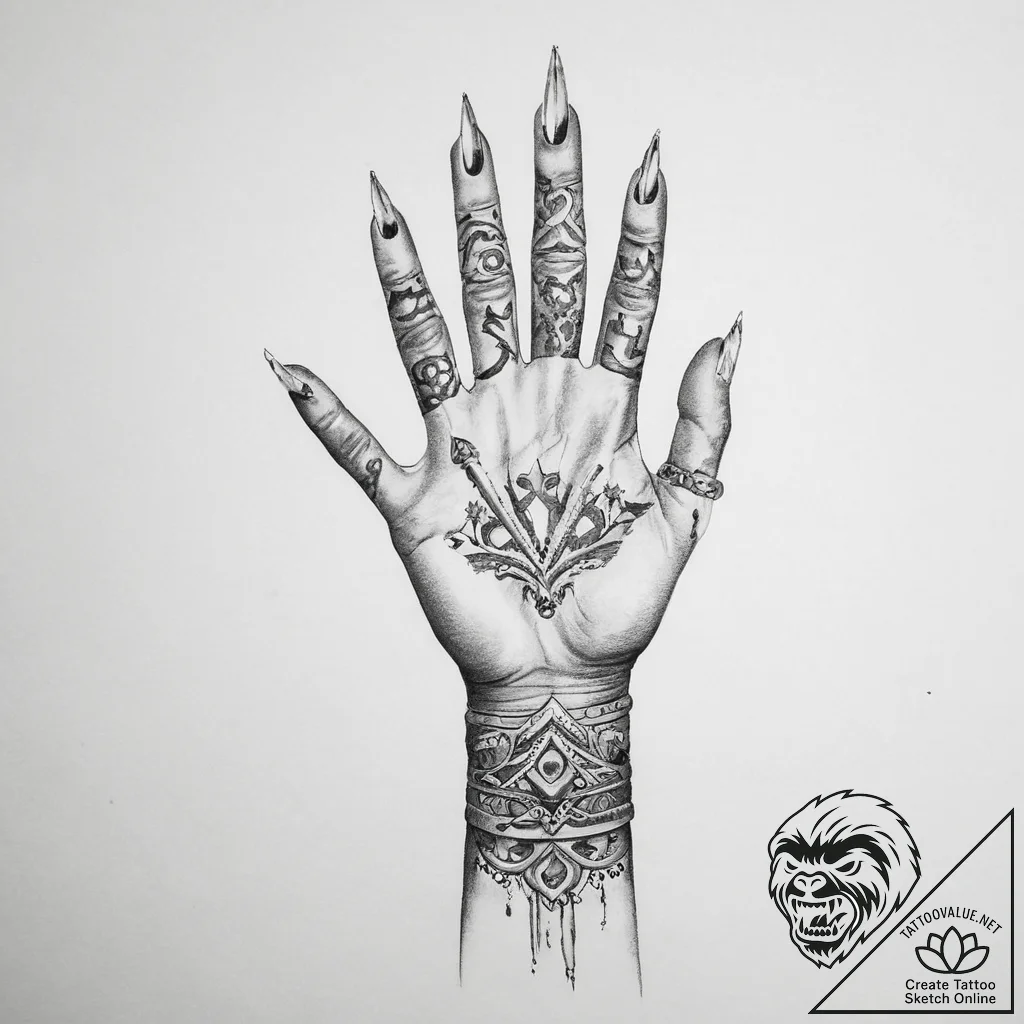 Tattoo sketch hands with a rebel - tattoo sketch (№1756417598_0, 28.08.2025 21:46) — tattoovalue.net