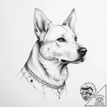 Tattoo sketch cosmic dog – tattoo sketch (№1756418985_0, 28.08.2025 22:09) — tattoovalue.net