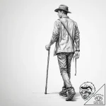 Tattoo sketch tour guide walking stick – tattoo sketch (№1756420566_0, 28.08.2025 22:36) — tattoovalue.net