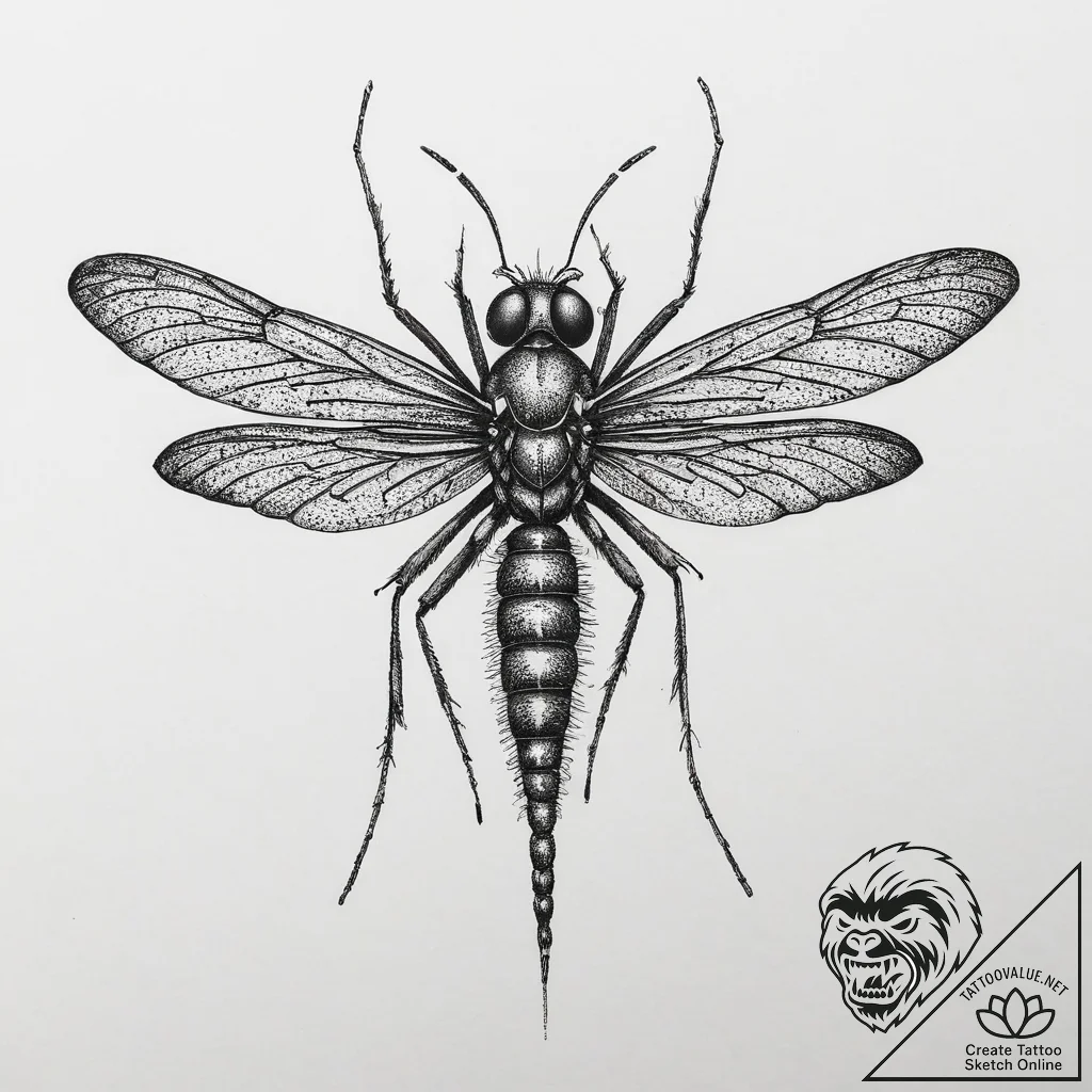 Tattoo sketch mosquito, tattoo sketch design,... - tattoo sketch (№1756421750_0, 28.08.2025 22:55) — tattoovalue.net