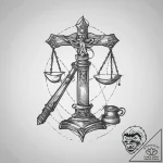 Tattoo sketch lawyer a person with a gavel, t… – tattoo sketch (№1756422942_0, 28.08.2025 23:15) — tattoovalue.net