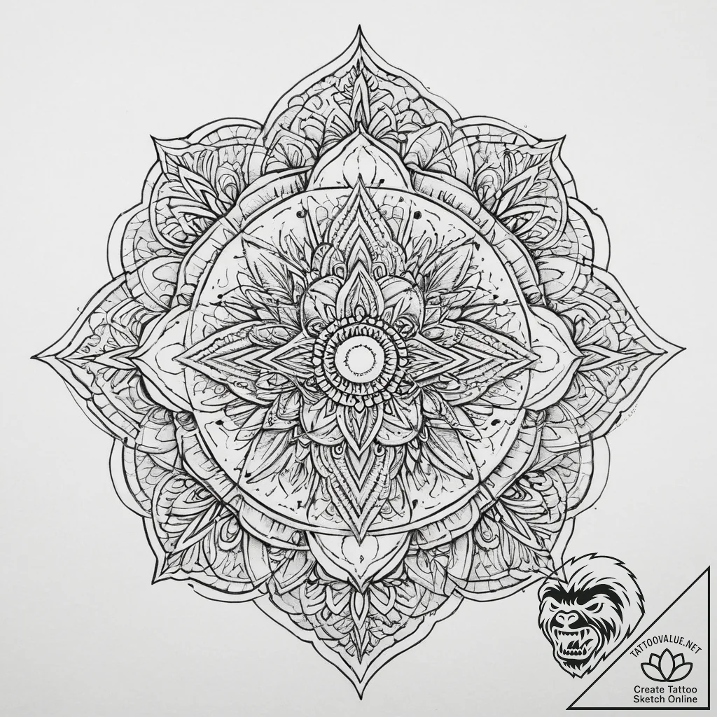 Tattoo sketch brown, concept art for tattoo,... - tattoo sketch (№1756423340_0, 28.08.2025 23:22) — tattoovalue.net