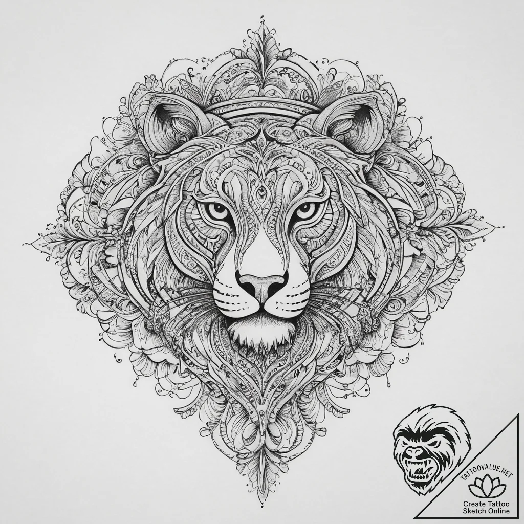 Tattoo sketch a symbolic animal, concept art... - tattoo sketch (№1756423735_0, 28.08.2025 23:28) — tattoovalue.net