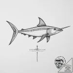 Tattoo sketch puns a swordfish that says “i’m… – tattoo sketch (№1756424133_0, 28.08.2025 23:35) — tattoovalue.net