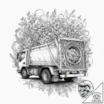 Tattoo sketch trash collector a person with a… – tattoo sketch (№1756426356_0, 29.08.2025 00:12) — tattoovalue.net