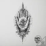 Tattoo sketch hands with a witch, tattoo line… – tattoo sketch (№1756426949_0, 29.08.2025 00:22) — tattoovalue.net