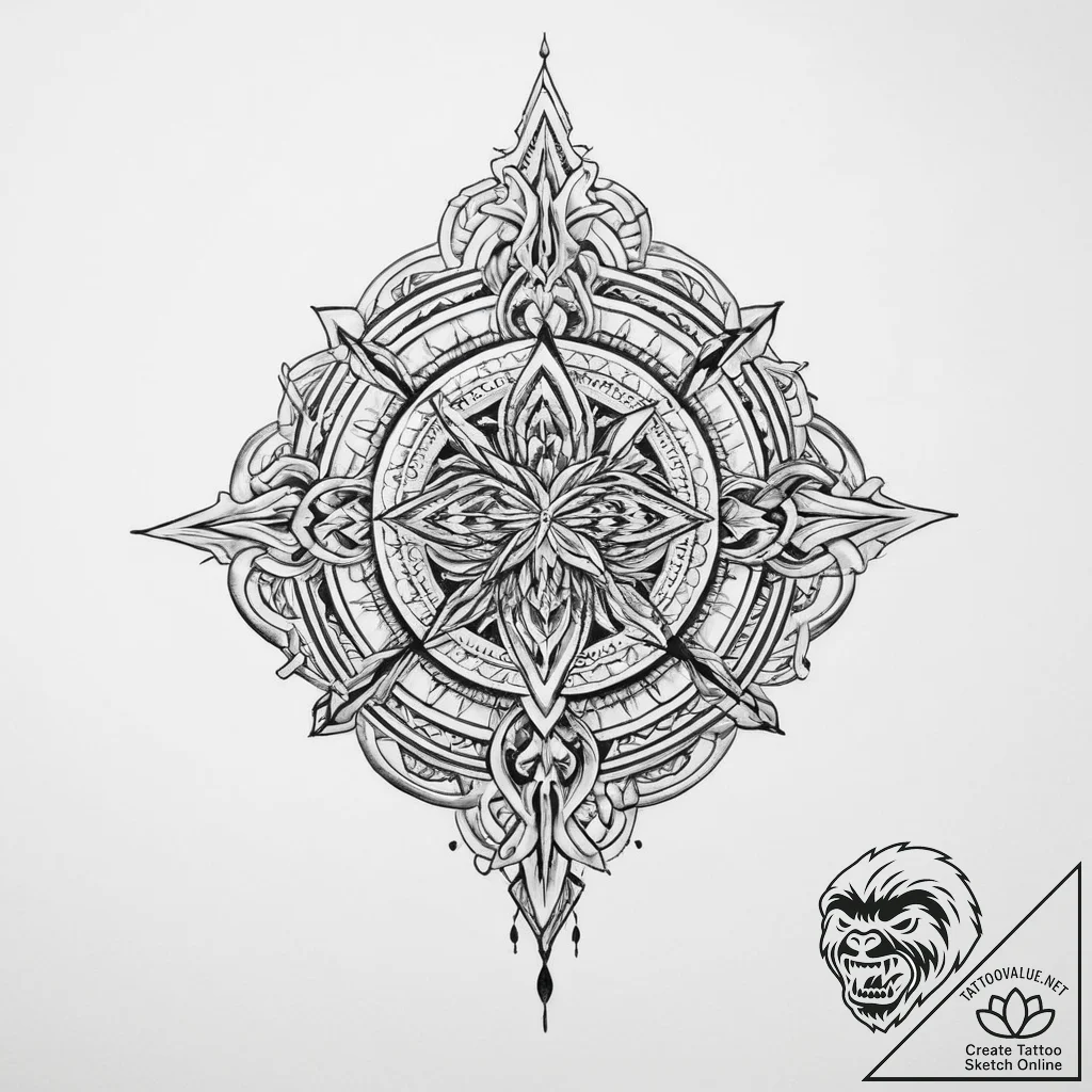 Tattoo sketch sacred kingdom - tattoo sketch (№1756427150_0, 29.08.2025 00:25) — tattoovalue.net