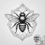 Tattoo sketch honey pot with a bee, concept a… – tattoo sketch (№1756427348_0, 29.08.2025 00:29) — tattoovalue.net