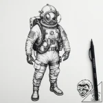 Tattoo sketch deep sea diver suit – tattoo sketch (№1756428540_0, 29.08.2025 00:49) — tattoovalue.net
