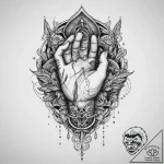 Tattoo sketch hands with a gangster, ink illu… – tattoo sketch (№1756429133_0, 29.08.2025 00:58) — tattoovalue.net