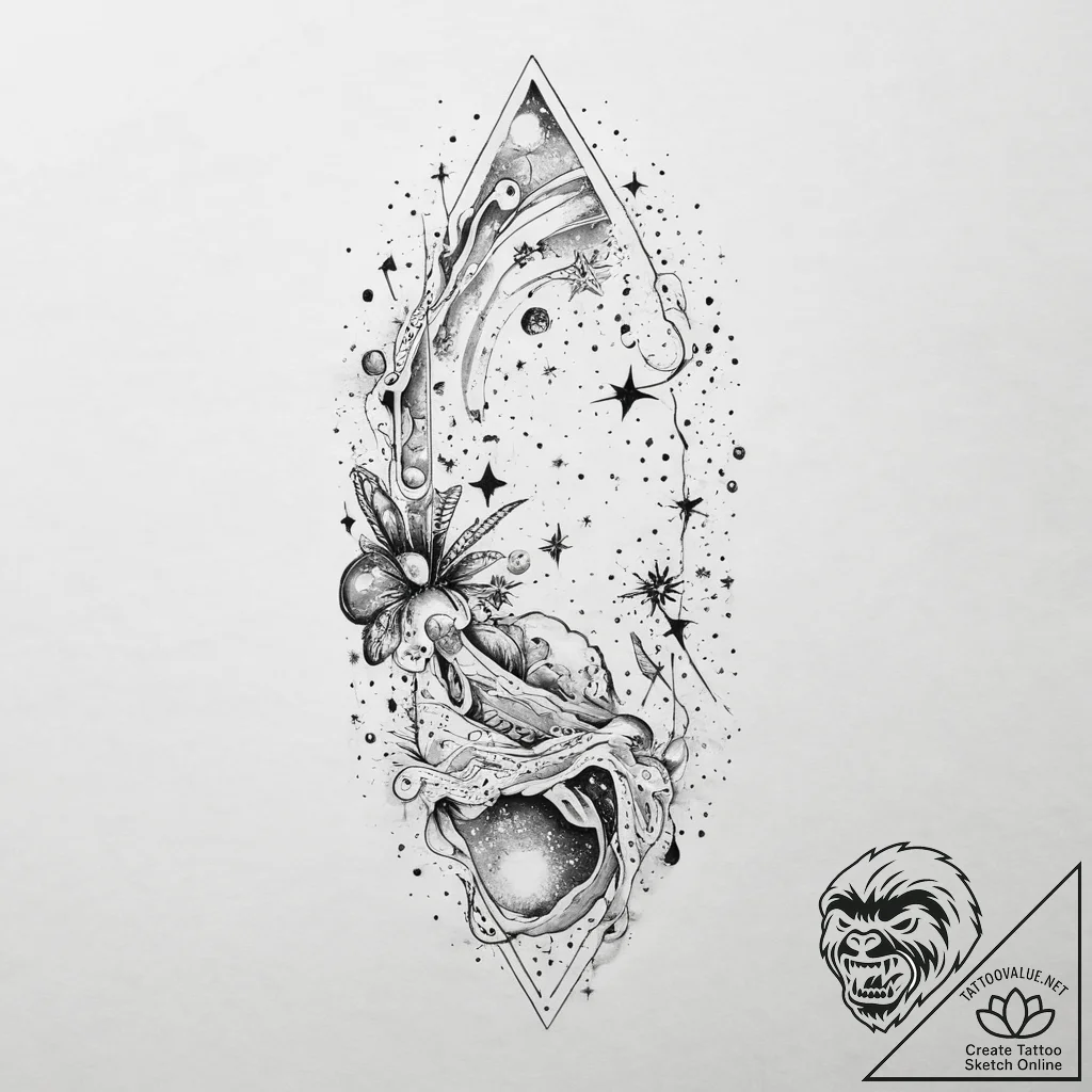 Tattoo sketch milky way galaxy - tattoo sketch (№1756429530_0, 29.08.2025 01:05) — tattoovalue.net