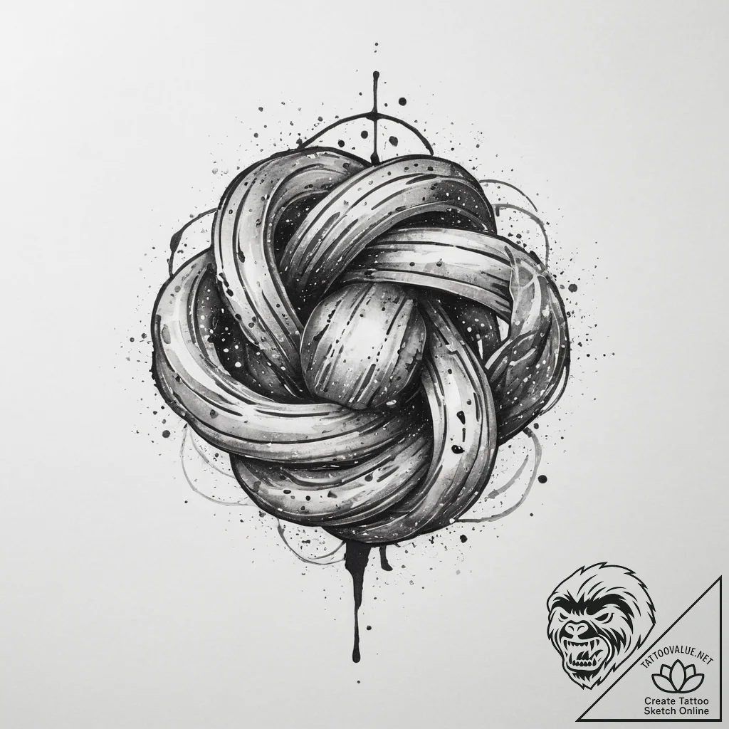 Tattoo sketch knot, artistic tattoo sketch, w... - tattoo sketch (№1756429726_0, 29.08.2025 01:08) — tattoovalue.net